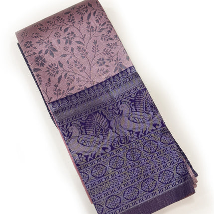 Majestic Mauve &amp; Deep Violet Woven Silk Saree