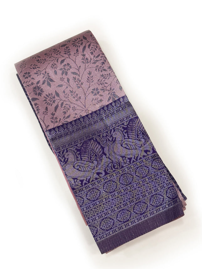 Majestic Mauve &amp; Deep Violet Woven Silk Saree