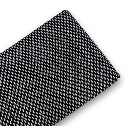 Black & White Micro Floral Geometrical Printed Running material