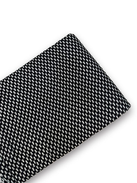 Black & White Micro Floral Geometrical Printed Running material