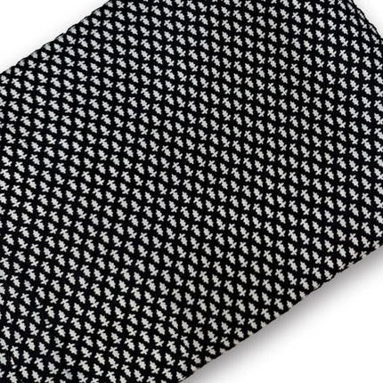 Black & White Micro Floral Geometrical Printed Running material