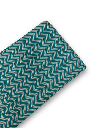Teal Green Zig-Zag Chevron Printed running material