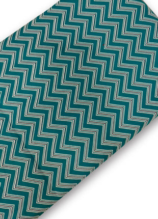 Teal Green Zig-Zag Chevron Printed running material
