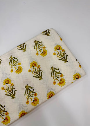 Off-White Yellow Block-Printed running material