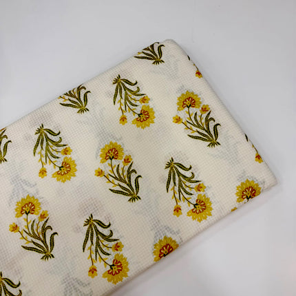 Off-White Yellow Block-Printed running material