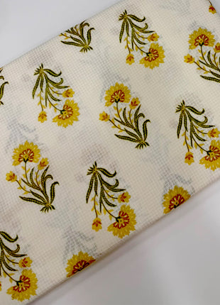 Off-White Yellow Block-Printed running material