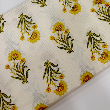 Off-White Yellow Block-Printed running material