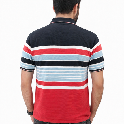 Men's Regular Fit Striped Polo T-Shirt