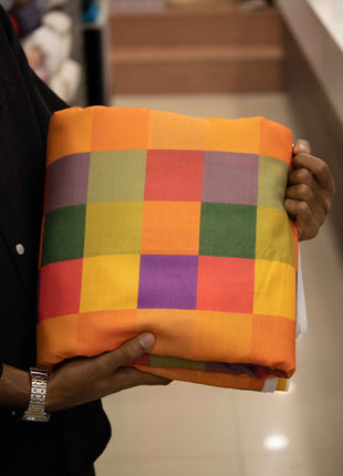 Multi-Tone Block Checked Pure Cotton