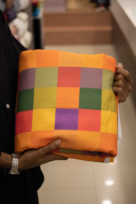 Multi-Tone Block Checked Pure Cotton