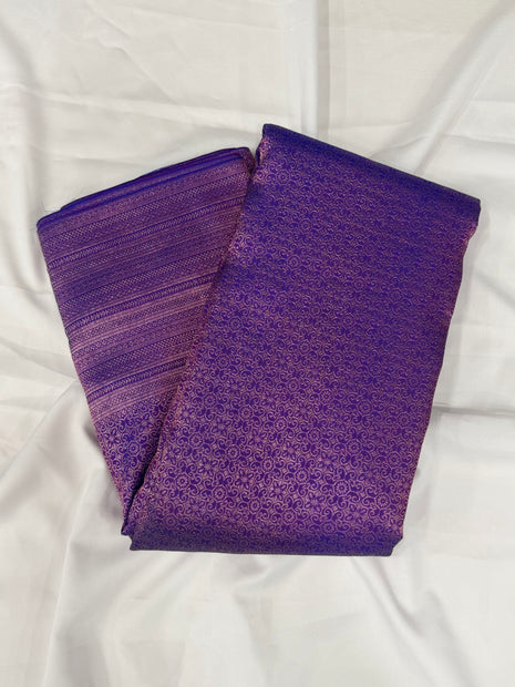Royal Violet & Gold Woven  Banarasi Silk Saree