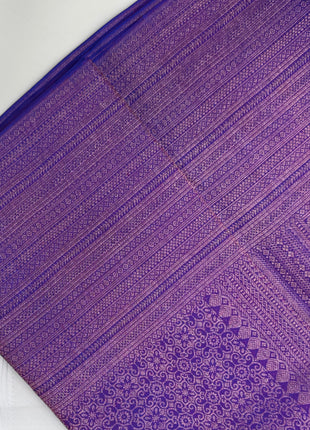 Royal Violet & Gold Woven  Banarasi Silk Saree