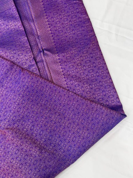 Royal Violet & Gold Woven  Banarasi Silk Saree