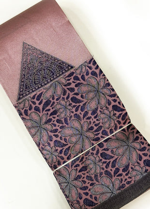 Sophisticated Dusty Rose &amp; Purple Floral Silk Saree