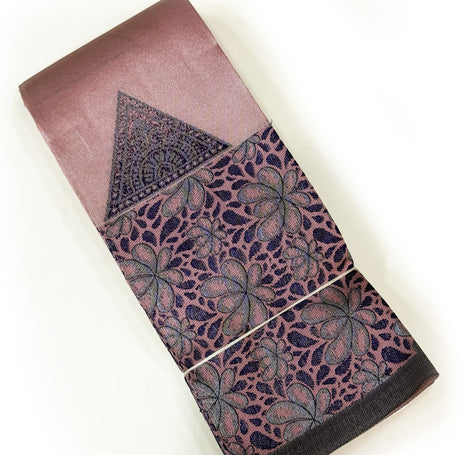 Sophisticated Dusty Rose &amp; Purple Floral Silk Saree