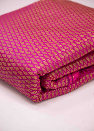 Magenta Pink Gold Brocade Running material