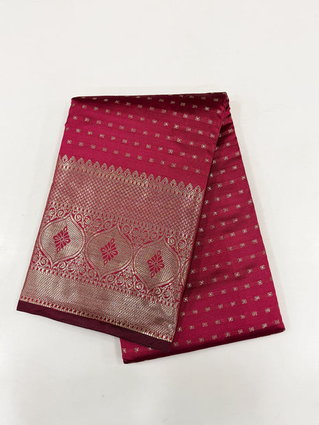 Regal Magenta Silk Saree